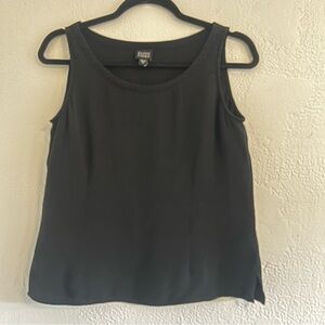 Eileen Fisher scoop neck 100% silk tank black small
